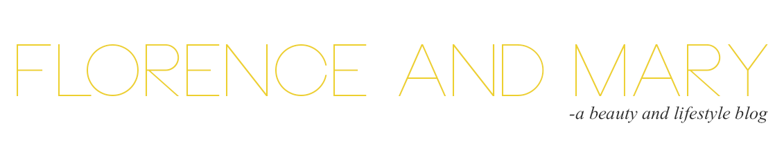 Minimalist pale-yellow uppercase FLORENCE AND MARY text logo with small black italic lifestyle tagline on white.